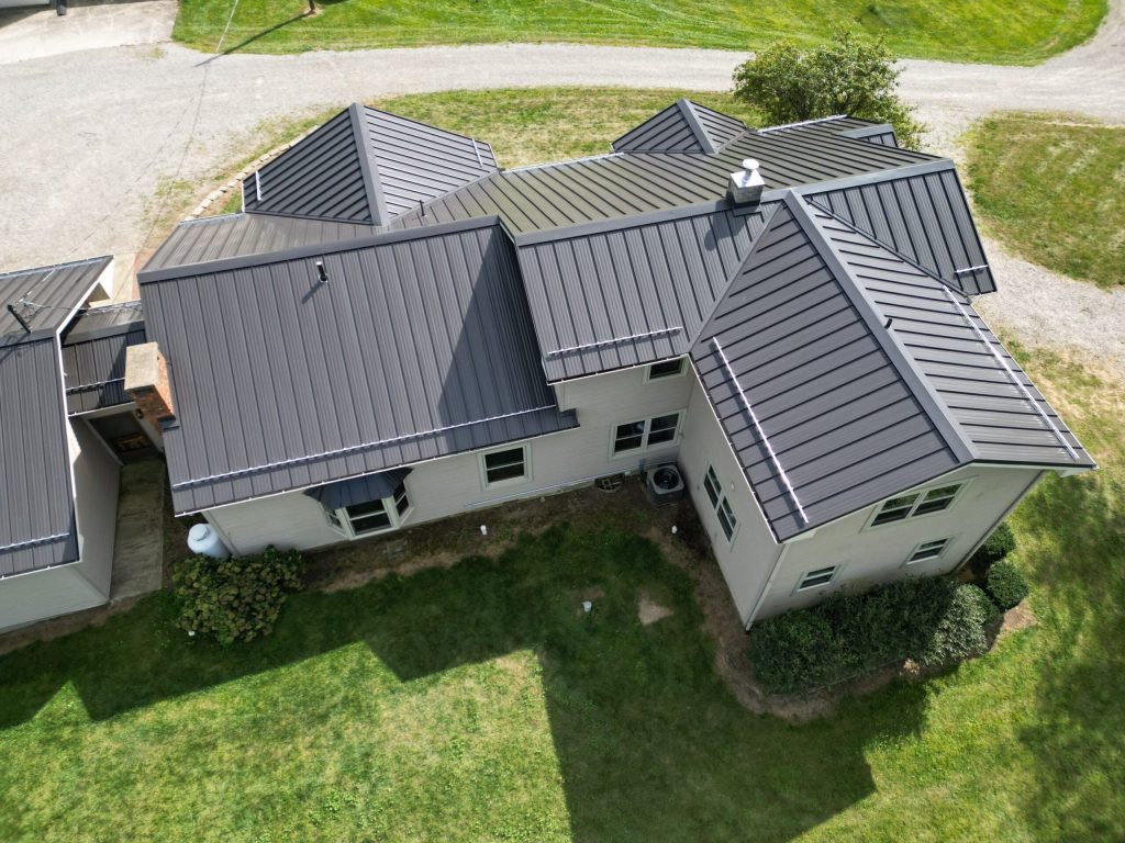 Standing seam metal roofing example by Grace Family Roofing.